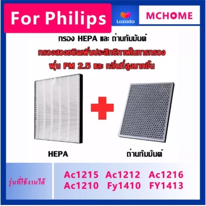 Philips AC1215/AC1212/AC1216/AC1210 ไส้กรองเครื่องฟอกอากาศ ประกอบไปด้วย ...