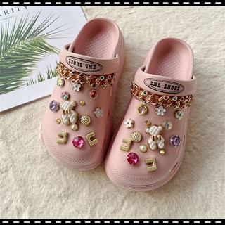 Jibbitz Crocs Jibbitz ชุดจี้คริสตัล รูปรองเท้าผู้หญิง ของขวัญตกแต่งรองเท้า DIY