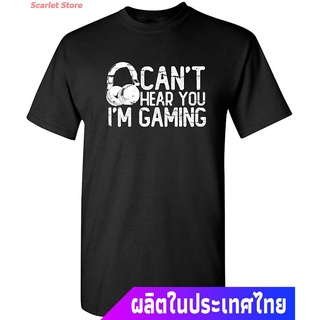 Scarlet Store เสื้อยืดกีฬา Cant Hear You Im Gaming Headset Graphic Video Games Gamer Gift Funny T Shirt The Amazing Wo