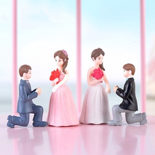 ตุ๊กตาขอแต่งงาน 2ชิ้น ตุ๊กตาจิ๋ว ตกแต่งสวน ตกแต่งบ้าน โมเดล