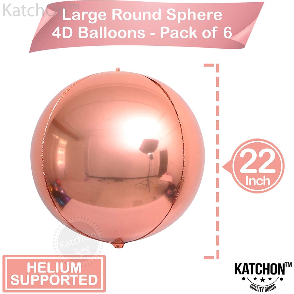 ลูกโป่ง-4d-สีโรสโกลด์-เมทัลลิก-ทรงกลม-360-องศา-ขนาด-22-นิ้ว-สําหรับตกแต่งวันเกิด-งานแต่งงาน