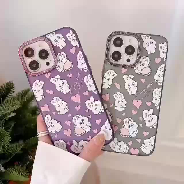 เคสโทรศัพท์มือถือ-tpu-แบบนิ่ม-ลายกระต่าย-สีขาว-สําหรับ-iphone-14-14promax-14pro-11-11promax-12-12pro-12promax-13-13pro-13promax