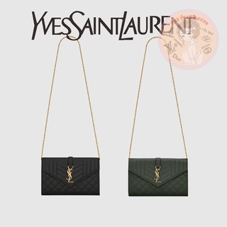 Shopee Lowest Price 🔥100% Genuine 🎁 Yves Saint Laurent Brand New MONOGRAM MIX MATELASSé Grain Embossed Leather Chain Wal