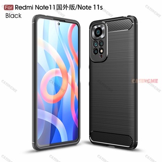 เคสซิลิโคนนิ่ม คาร์บอนไฟเบอร์ กันกระแทก สําหรับ Xiaomi Redmi Note 11 11s Note11 Pro 4G 5G