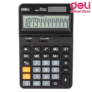 Deli M320 Calculator Plastic adjustable เครื่องคิดเลขแบบตั้งโต๊ะ 12 หลัก ปรับหน้าจอได้ รับประกัน 5 ปี เครื่องคิดเลข