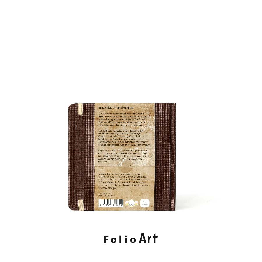 folio-art-สมุดวาดภาพ-hahnem-hle-toned-watercolor-book-beige-ขนาด-14-14-กระดาษ-200-แกรม-มี-30-แผ่น-8570120