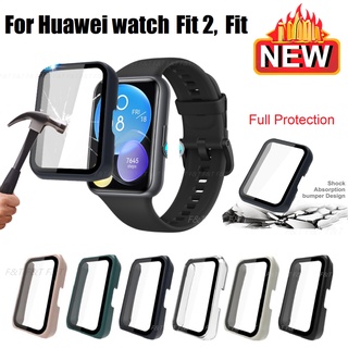 ภาพหน้าปกสินค้าเคส Huawei watch fit 2 เคส PC แข็งแรง Huawei watch fit 2 เคส แก้ว Huawei watch fit2 กันชน รอบด้าน ป้องกันหน้าจอ PC Tempered Glass All-Around Huawei fit 2 Screen Protector ที่เกี่ยวข้อง