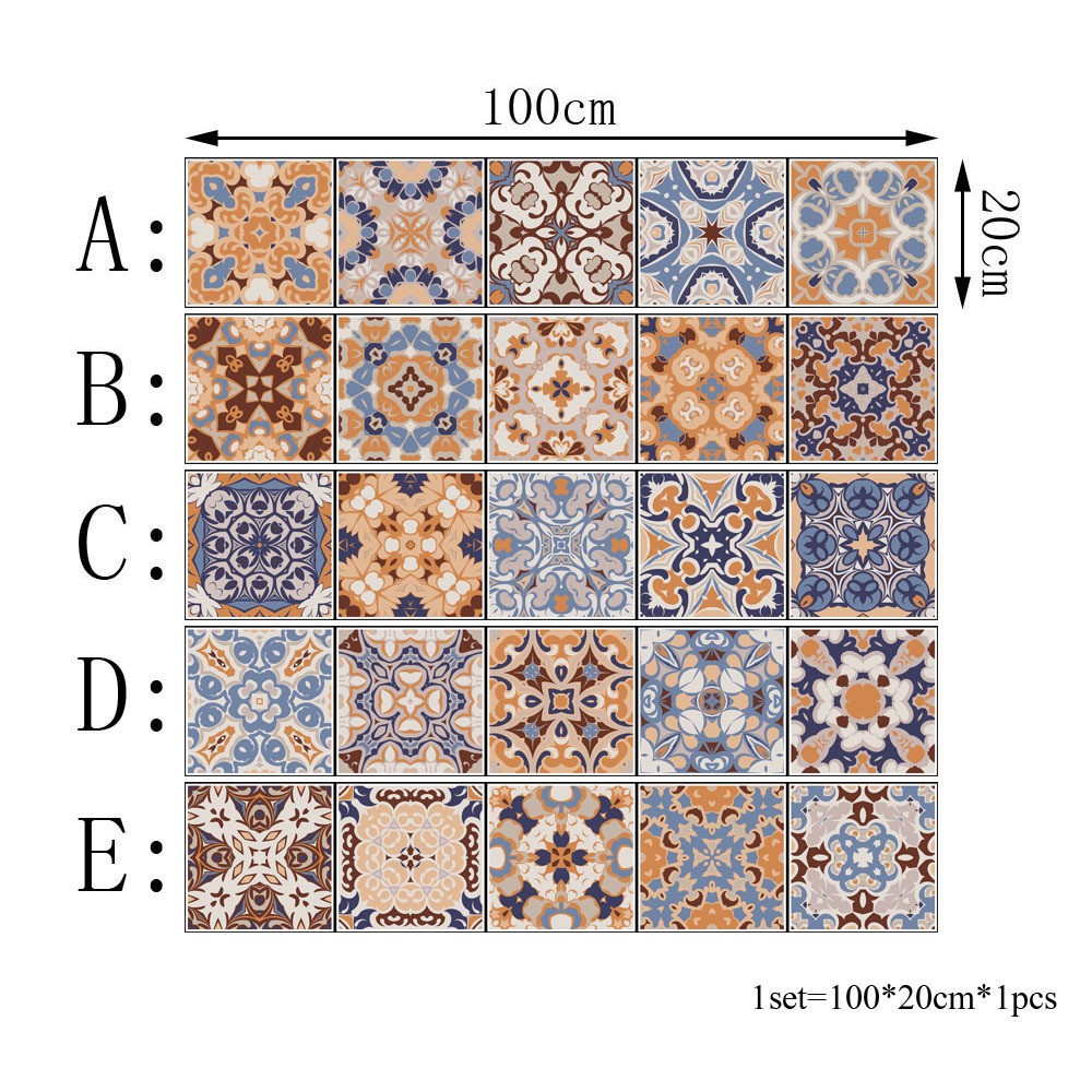bestprice1920-สติกเกอร์ติดผนังตกแต่งบ้านลายกระเบื้องสร้างสรรค์