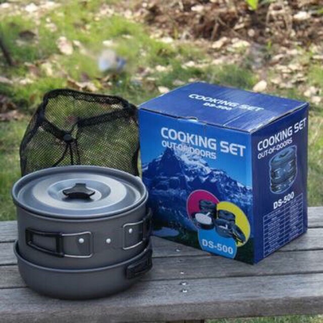 Outdoor camping cooking set ชุดหม้อสนามชุดใหญ่สำหรับ 56คน (DS500