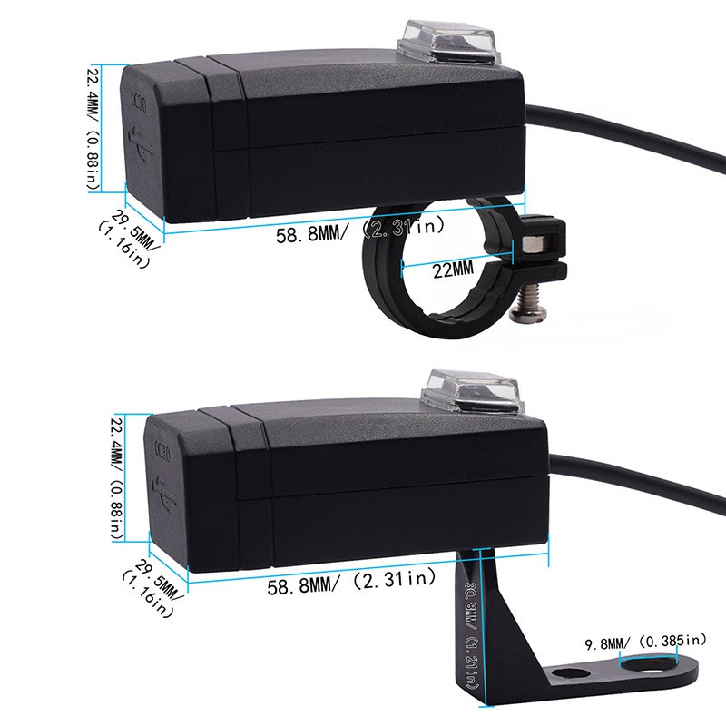 อุปกรณ์รถจักรยานยนต์-ที่ชาร์จโทรศัพท์มือถือ-usb-qc-3-0-มอเตอร์ไซค์-2-ช่อง-ชาร์ทไวกว่าปกติ-ร้านไทยส่งไวทันใช้