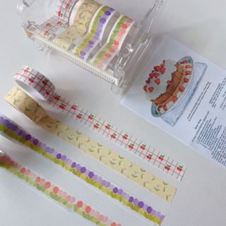 สติกเกอร์เทปวาชิ ลายดอกทิวลิป หัวใจน่ารัก สําหรับตกแต่งสมุดภาพ DIY