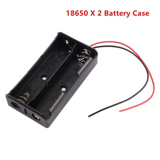 2 Slots Plastic18650 Battery Storage Box Case 2 Slot Way DIY Batteries Clip Holder Container With Wire Lead Pin