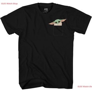 เสื้อยืดยอดนิยม STAR WARS Mandalorian Child Peek Baby Yoda Adult Tee Graphic T-Shirt For Men Tshirt Short sleeve T-shirt
