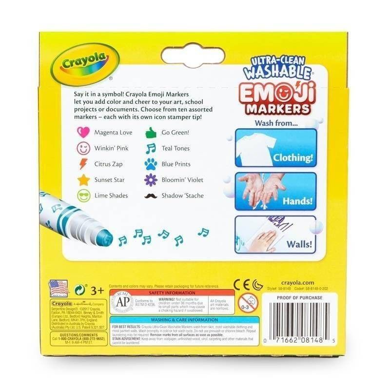 crayola-emoji-markers-10-ultra-clean-washable-สีเมจิกหัวแสตมป์10สี