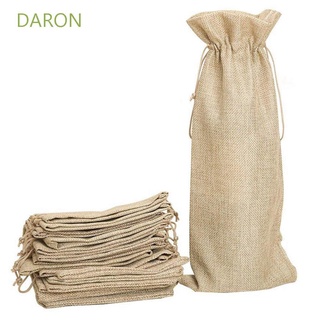 Daron ถุงผ้าลินินหลากสีสันสําหรับใส่ขวดไวน์ขนาด 750มล. 10ชิ้น/ชุด