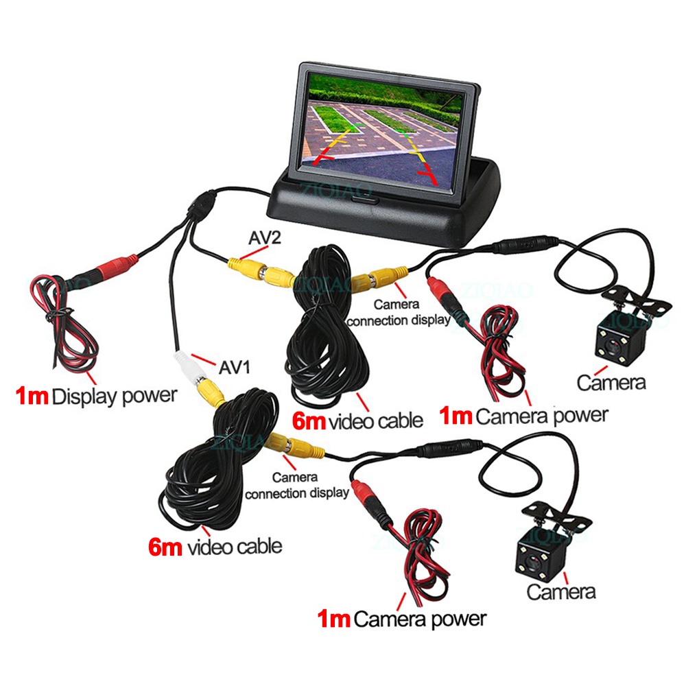 กล้องมองหลัง-ระบบมอนิเตอร์ถอยจอดรถยนต์-tft-lcd-ขนาด-4-3-นิ้ว