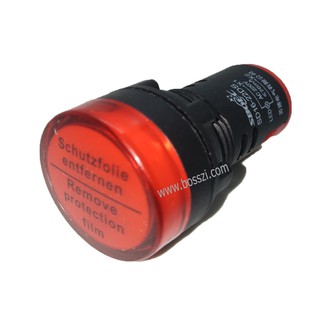 หลอดไฟสัญญาณสีแดง สำหรับตู้กดน้ำ  22 mm  ใช้กับแรงดันไฟฟ้า 220VAC  Light Indicator Signal Pilot Lamp