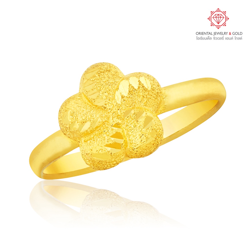 ภาพหน้าปกสินค้าOJ GOLD แหวนทองแท้ นน. ครึ่งสลึง 96.5% 1.9 กรัม ดอกไม้ 5 กลีบ ขายได้ จำนำได้ มีใบรับประกัน แหวนทอง จากร้าน orientaljewelry บน Shopee