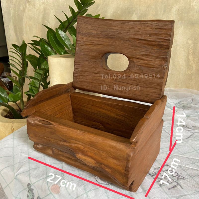 กล่องทิชชูไม้สัก-กล่องทิชชู่-ผลิตจากไม้สักแท้-ไม้ตามธรรมชาติ