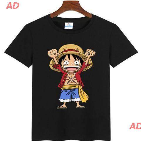 เสื้อยืดแขนสั้น-ad-เสื้อยืดยอดนิยม-anime-hoodiebaju-t-shirt-lelaki-one-piece-luffy-เสื้อ-one-piece