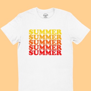 ขายดี!เสื้อยืดลาย SUMMER ฤดูร้อน คอกลม แขนสั้น มีหลายสี ไซส์ S-2XLS-5XL