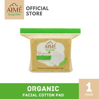 AIME Facial Cotton Pad Organic 60sheet, เอเม่ สำลีแผ่นทำความสะอาดผิวหน้าออกานิก ( 1 ห่อ)