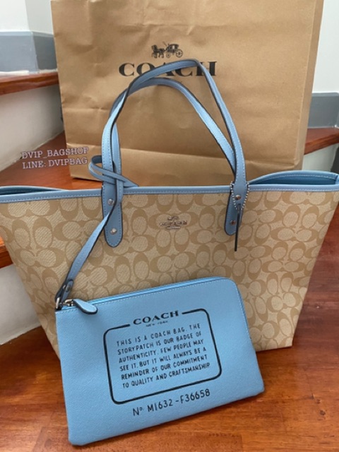 coach-reversible-signatual-city-tote-แท้-coach-factory