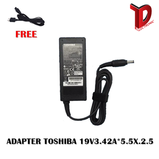 สินค้า ADAPTER TOSHIBA 19V3.42A*5.5X2.5  / สายชาร์จโน๊ตบุ๊คโตชิบ้า + แถมสายไฟ