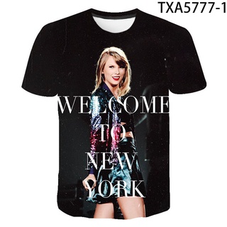 ROUND คอลูกเรือMusic Concert Taylor Swift Mens T-shirt 3D Print Men Women Cal Short O-neck-4XL