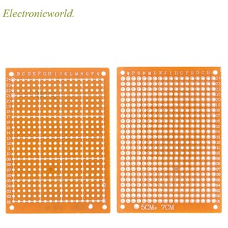 แผ่นบอร์ดกระดาษ PCB สีเหลืองขนาด 5x7 ชิ้น 5x7 ชิ้น 5ซม. 7ซม. 10 ชิ้น