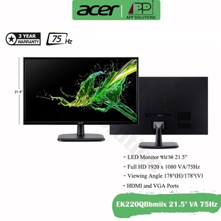 ACERจอมอนิเตอร์ รุ่นEK220QBbmiixx ขนาด21.5