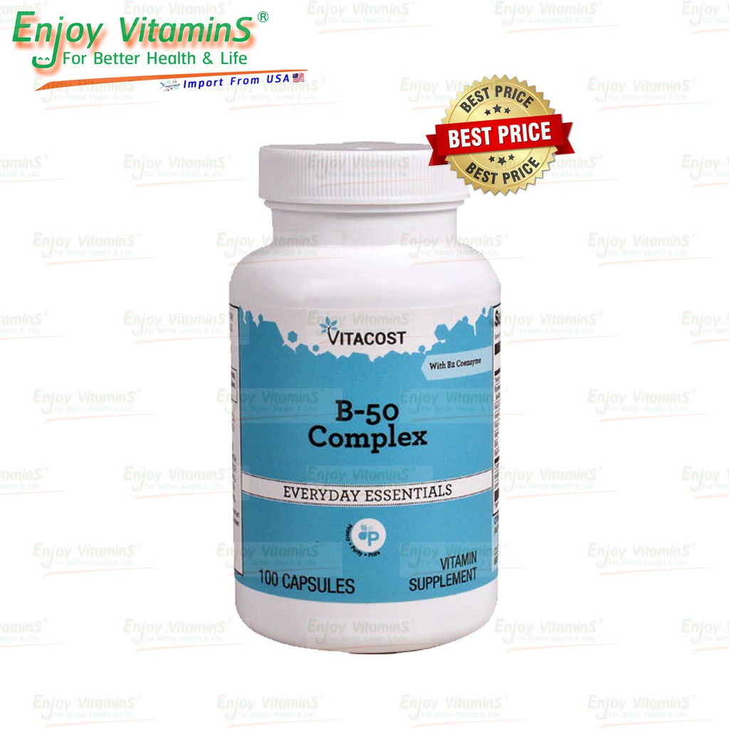 Vitacost B50 Complex 100 Capsules Complete with Choline , Inositol