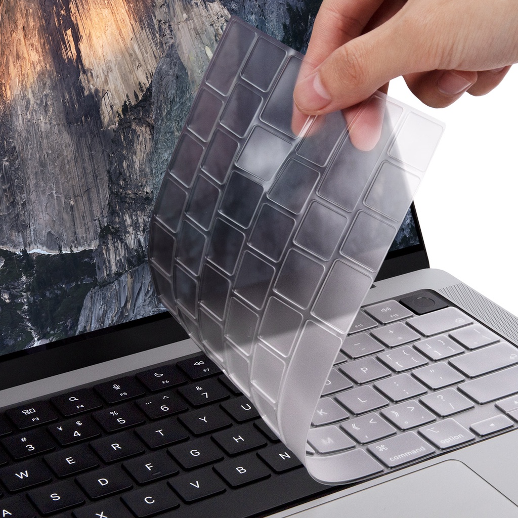 ภาพหน้าปกสินค้าแผ่นซิลิโคน คลุมแป้นพิมพ์ แบบบางพิเศษ สำหรับ compatible for MacBook Air Pro 13 M2 2022 2023 Pro 14 M2 A2442 A2485 Pro 16 M1 2021 Pro 14 M1 11 12 TPU keyboard cover