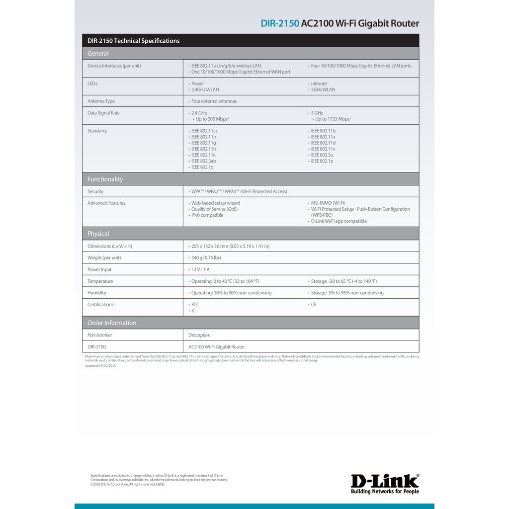 router-d-link-dir-2150-wireless-ac2100-dual-band-gigabit-ของแท้รับประกันตลอดอายุการใช้งาน