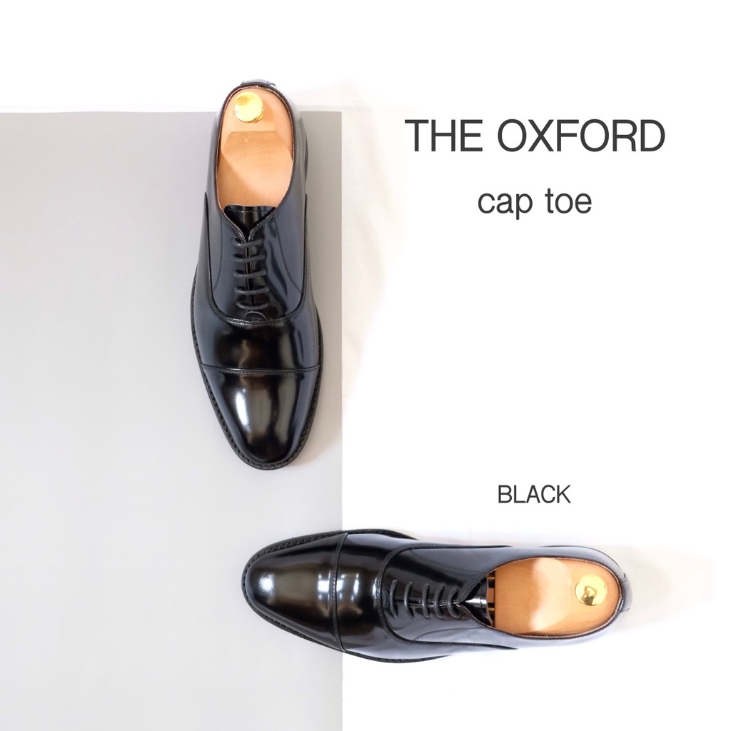 ภาพหน้าปกสินค้าBritish รองเท้าหนังออกซฟอร์ด รุ่น Cap Toe Oxford (Black) จากร้าน british_leathershoes บน Shopee