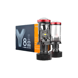 โปรโมชั่น : Hot หลอดไฟหน้ารถยนต์ LED ขั้ว H4 รุ่น Y8 ปี2022 ตัวใหม่กล่องส้ม รับประกัน 1ปี คัทออฟคมๆ ไม่ฟุ้ง ไม่แยงตา
