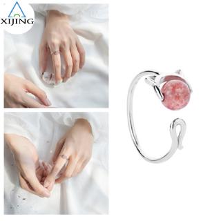 สินค้า xijing - cod แหวนแฟชั่นสตรีประดับคริสตัลสีชมพู