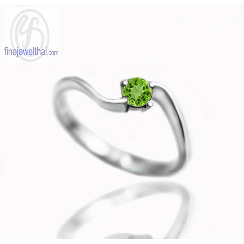 แหวนเพอริดอท-แหวนเงิน-แหวนพลอยแท้-แหวนประจำเดือนเกิด-peridot-silver925-ring-r1073pd