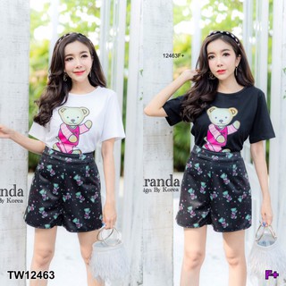 Set เสื้อคอกลม+กางเกงขาสั้น KP12463