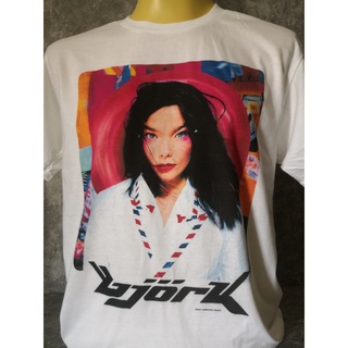 สินค้า เสื้อวงนำเข้า Björk Post Album Bjork Smashing Pumpkins Oasis Blur Suede Radiohead Alternative Rock Style Vintage T-Shirt