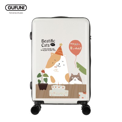 กระเป๋าเดินทางลายแมวการ์ตูนน่ารัก-size18-20-24-26