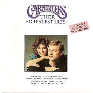 CD เพลงสากล Carpenters - Their Greatest Hits (1990, CD) (Audio) บันทึกจากแผ่นแท้ คุณภาพเสียง 100%