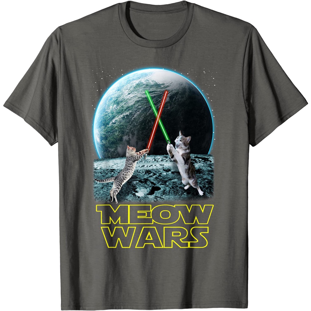 เสื้อยืดโอเวอร์ไซส์เสื้อยืด-ผ้าฝ้าย-พิมพ์ลายแมว-meow-wars-สุดฮา-เหมาะกับของขวัญ-สําหรับผู้ชายs-4xl