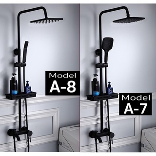 [RN-A8] Rain Shower Premium เรนท์ชาวเวอร์ระบบน้ำแบบผสม Black Nordic Style สวยหรู คุณภาพพรีเมียม