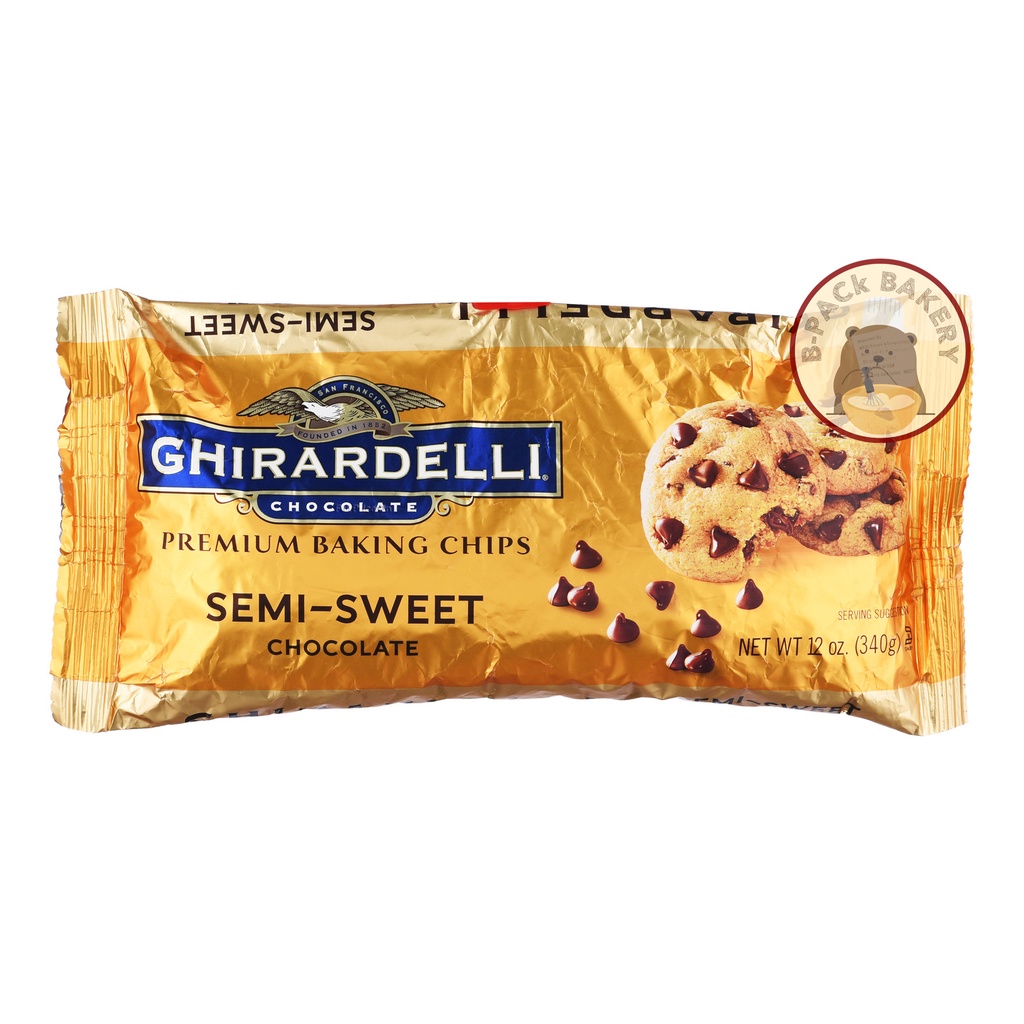 สีทอง-กิลาเดลลี่-เบคกิ้ง-เซมิสวีท-ช็อคโกแลต-ชิพส์-ghirardelli-baking-semi-sweet-chocolate-chips-340g