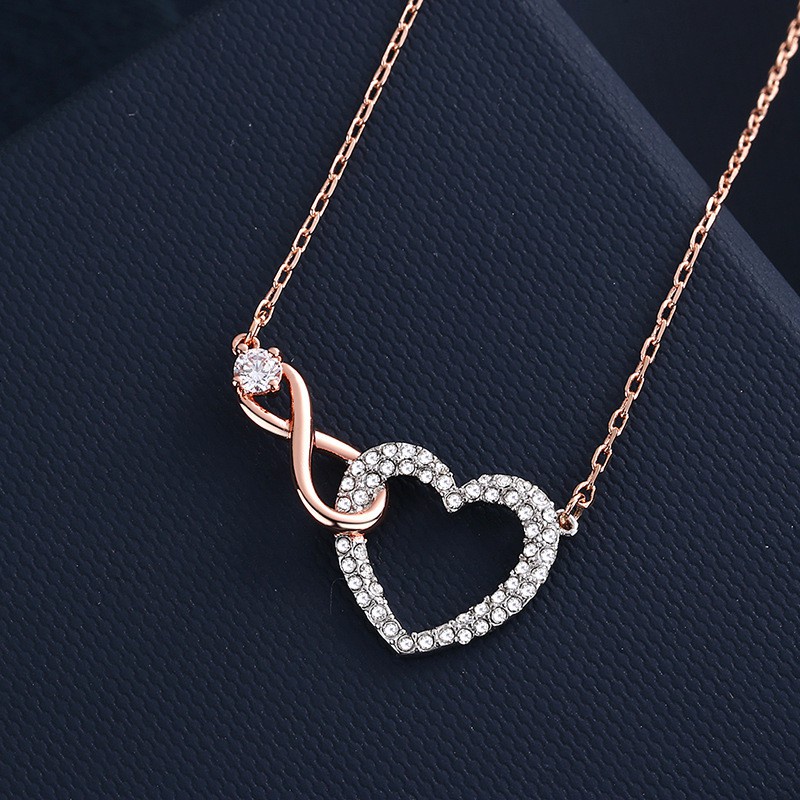 swarovski-สร้อยคอ-infinity-heart-necklace-คริสตัลแท้-สวารอฟสกี้-สร้อยคอแฟชั่น-พร้อมส่ง-ราคาถูก-แท้-100