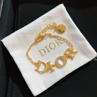 สร้อยข้อมือทองเหลือง ประดับเพชร แฟชั่น Dior