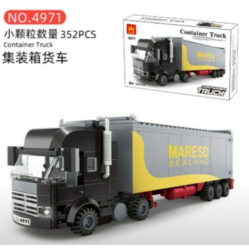 diy-ตัวต่อเลโก้จีน-wange-4971-ชุด-ตู้คอนเทรนเนอร์-container-truck-จำนวน-352-pcs