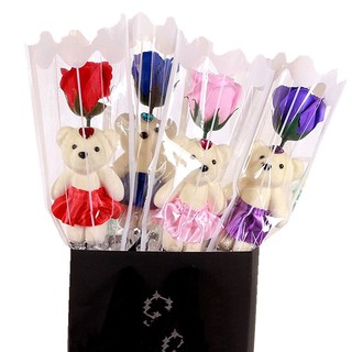 สินค้า สบู่หอม รูปดอกกุหลาบ ตุ๊กตาหมี พร้อมกล่อง ของขวัญวันวาเลนไทน์ 1 ชิ้น