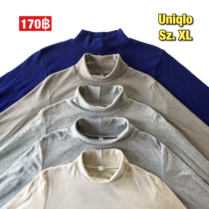 เสื้อคอเต่าแขนยาว-uniqlo-size-xl-เสื้อคอเต่าสีพื้น-เสื้อคอเต่า-สเวตเตอร์